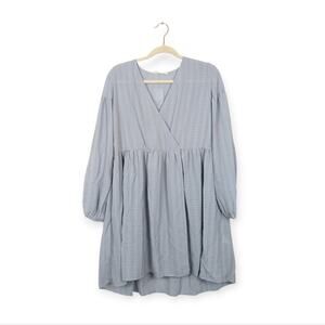 NWT Samsøe Samsøe Dusty Blue Jolie Long Sleeve Short Dress Size XS